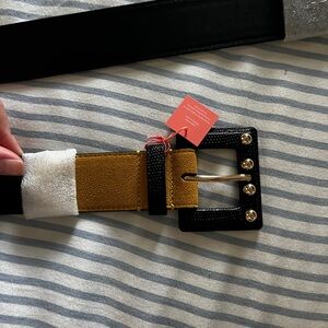 Cabi Mustard and Black Belt with Gold Accents | Sz M